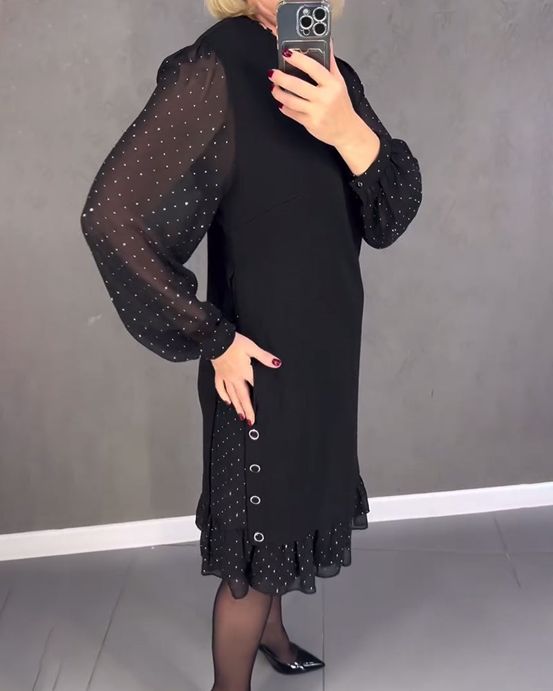 robe à pois à manches longues