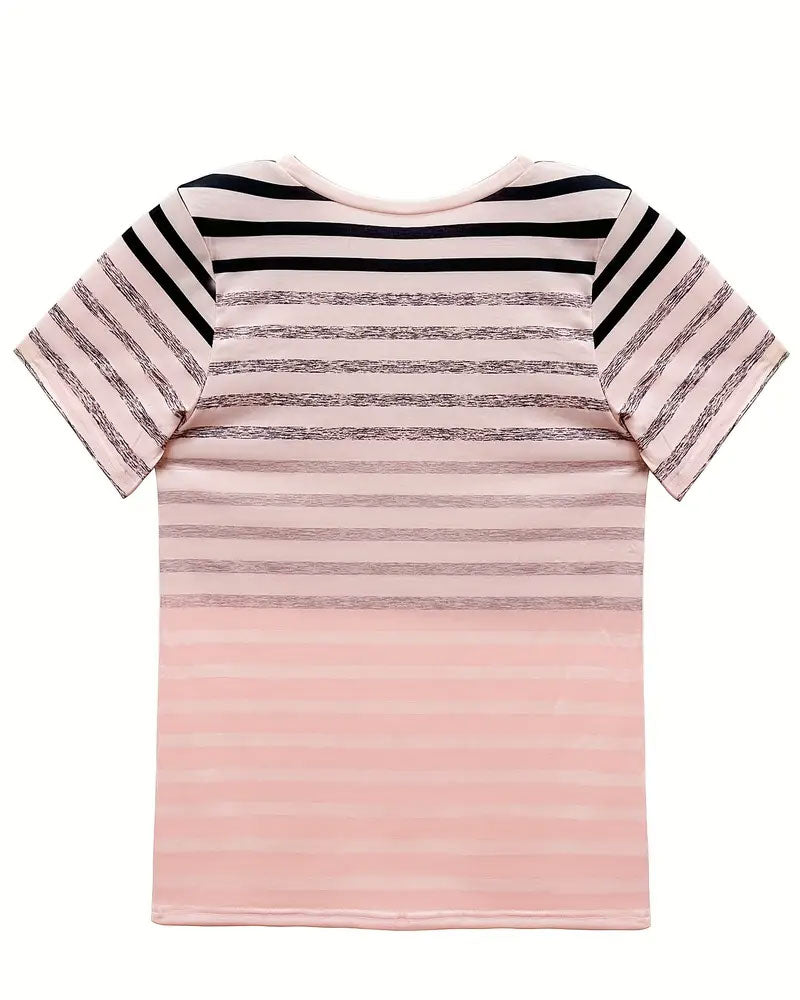 T‑shirt rayé à manches courtes et col rond Aumora