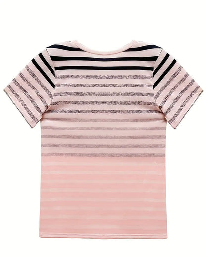 T‑shirt rayé à manches courtes et col rond Aumora