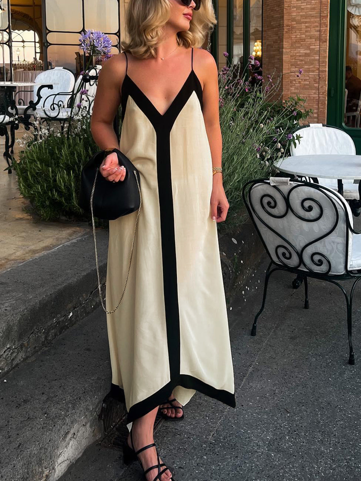 Robe longue nuisette style esthétique old money Sicile