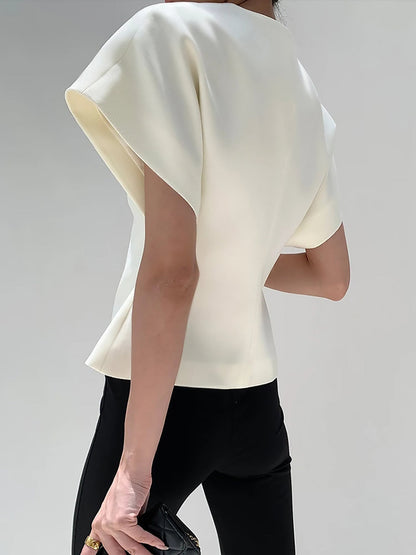 Blouse tendance à col V et boutonnée sur le devant