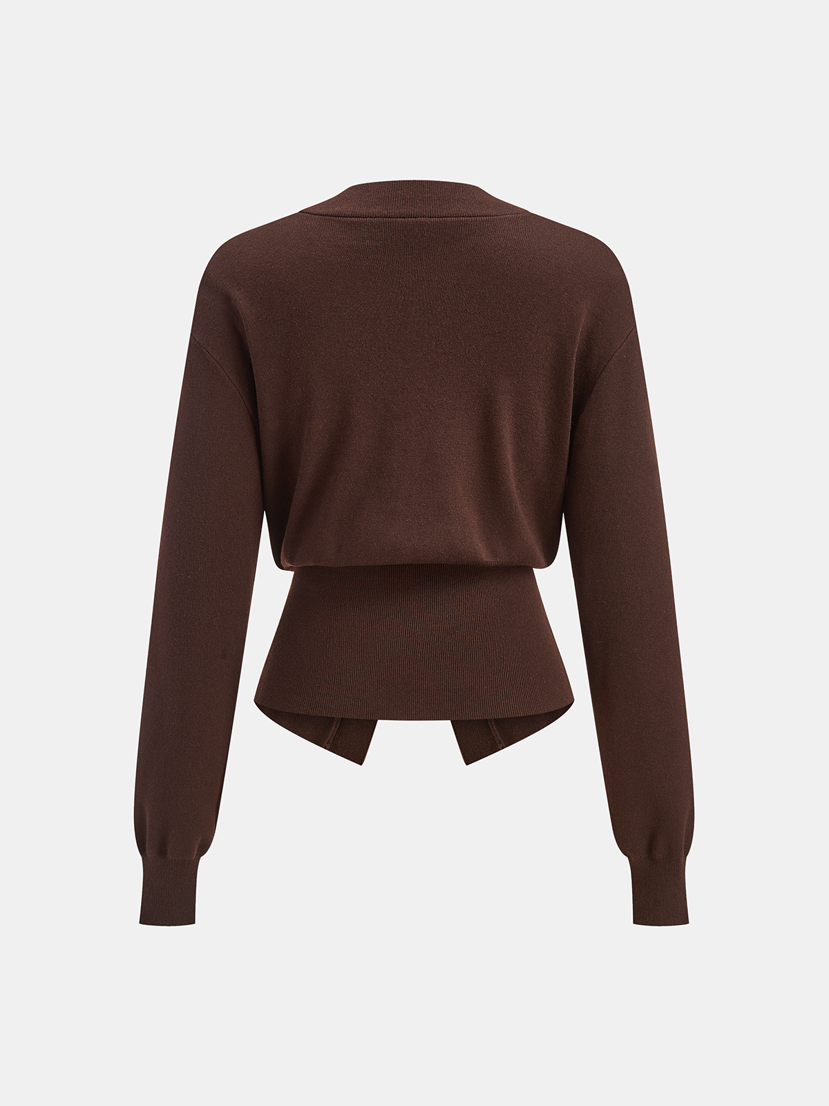Pull en mélange de laine à col V avec détails métallisés