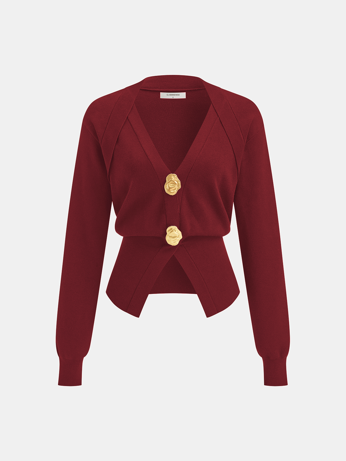 Pull en mélange de laine à col V avec détails métallisés