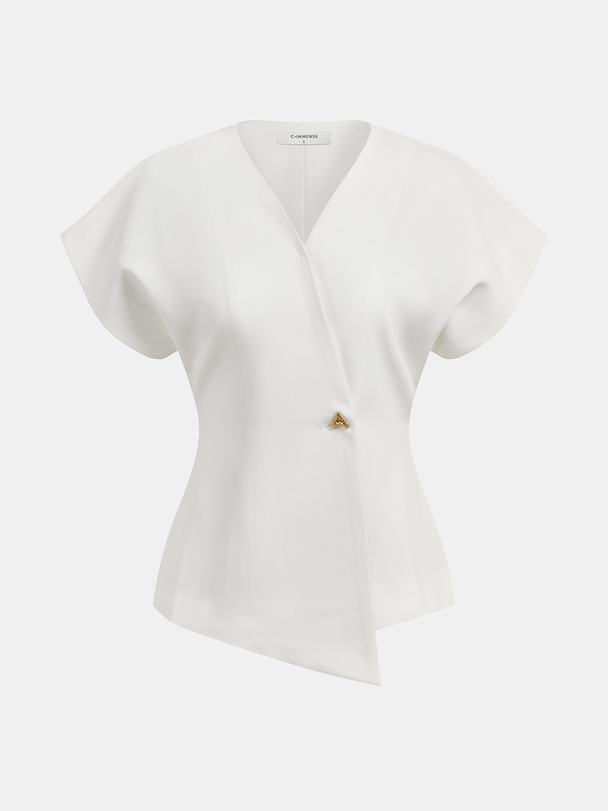 Blouse tendance à col V et boutonnée sur le devant