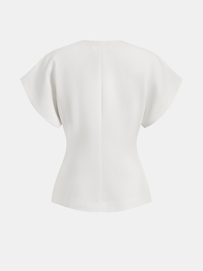 Blouse tendance à col V et boutonnée sur le devant