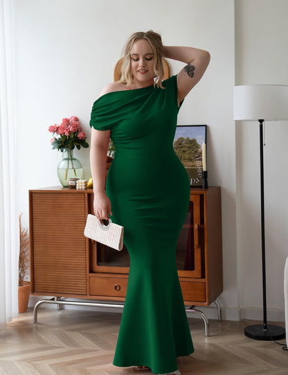 Robe de soirée longue de fête formelle moulante élégante sans épaules et sans manches pour femmes 2025