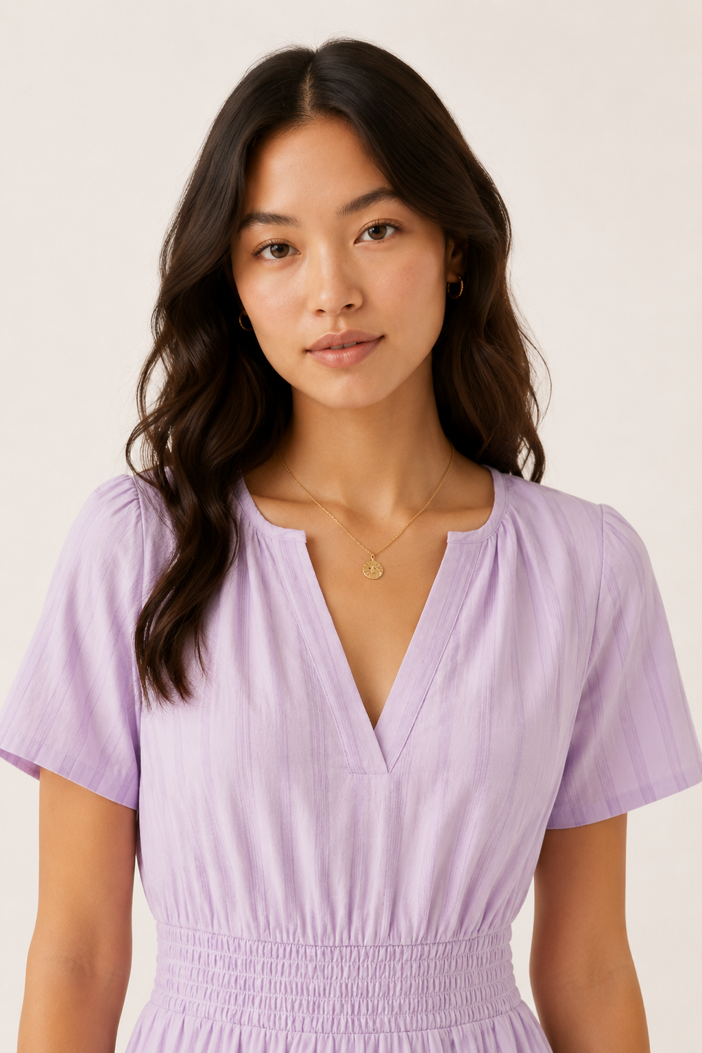 Tiered Notched Short Sleeve Dress