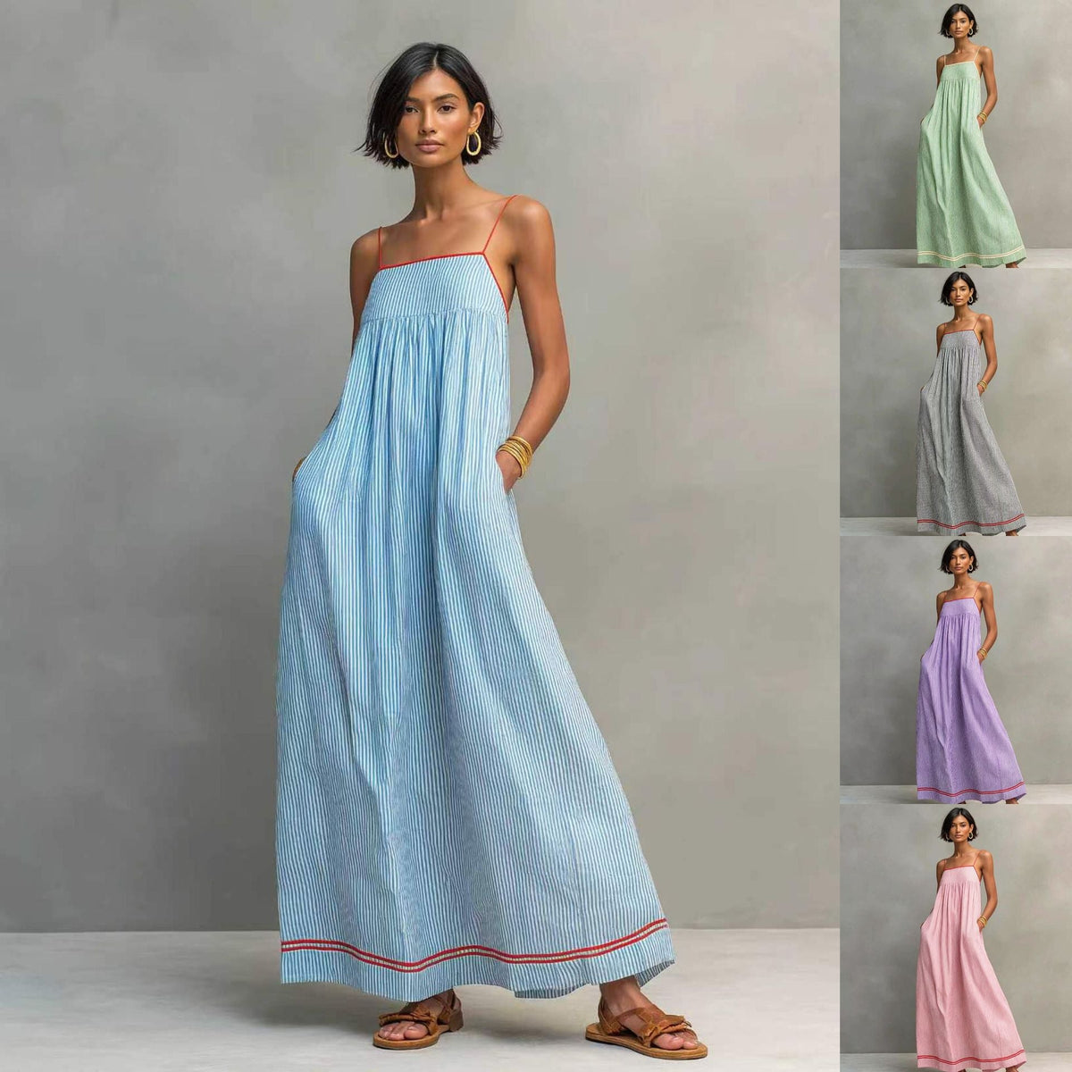 Coastal Resort Wear Loose Long Dress