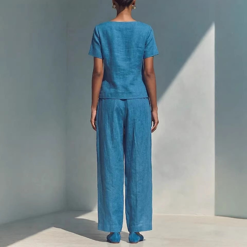 Ensemble deux pièces en lin sur mesure