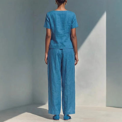 Ensemble deux pièces en lin sur mesure
