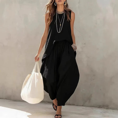 Ensemble débardeur et pantalon harem décontractés