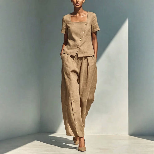 Ensemble deux pièces en lin sur mesure