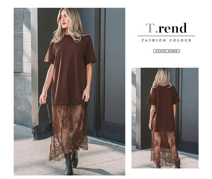 Women's Loose-fit Lace Patchwork Dress