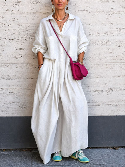 Combinaison oversize en lin à jambes larges