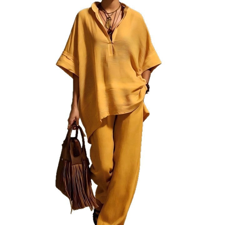 Oversized Relaxed Two Piece Linen Feel Matching Set