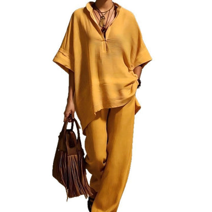 Oversized Relaxed Two Piece Linen Feel Matching Set