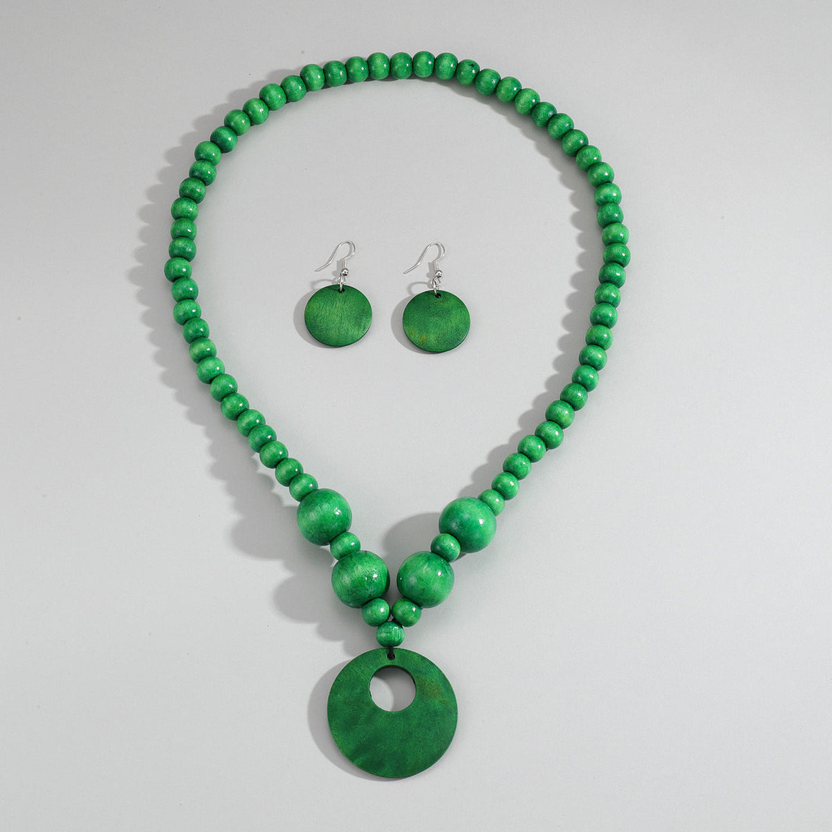 3pcs Jewelry Sets Fashionable Handmade Wood Beaded Necklace and Earrings Women’s Jewelry
