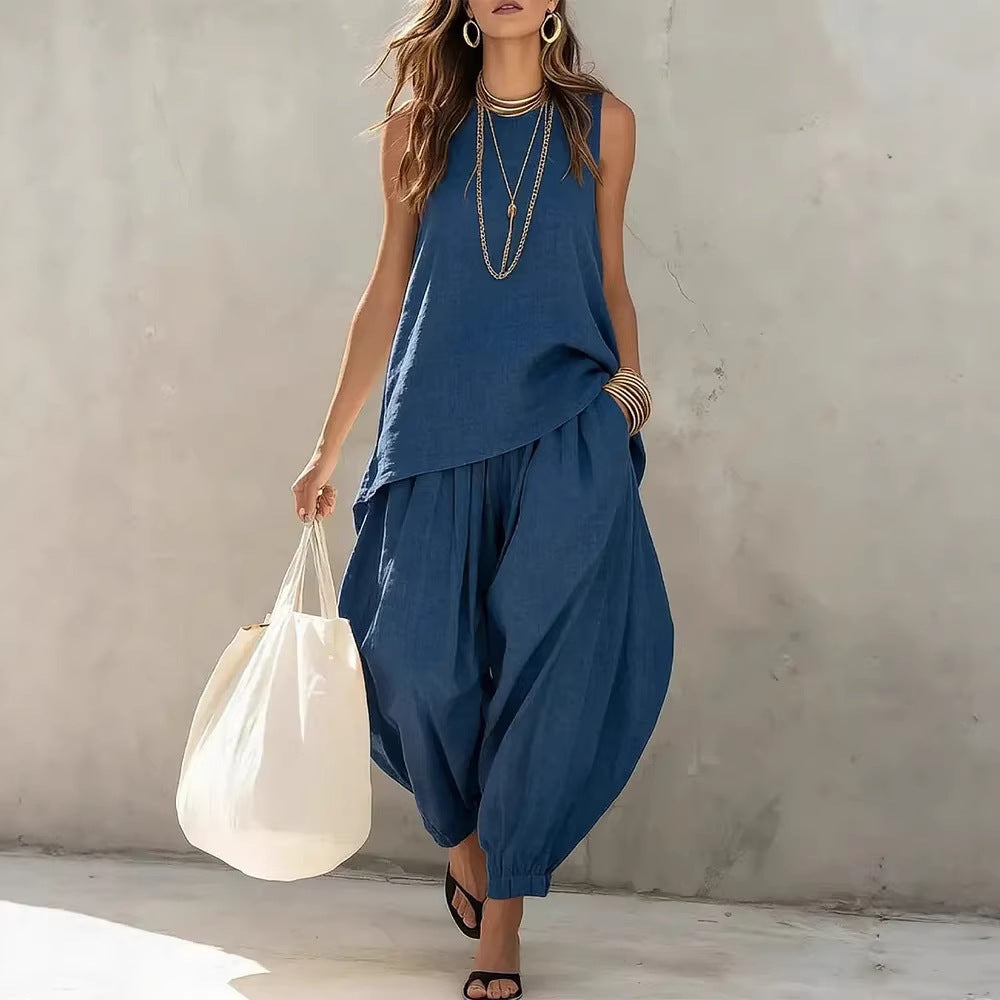 Ensemble débardeur et pantalon harem décontractés