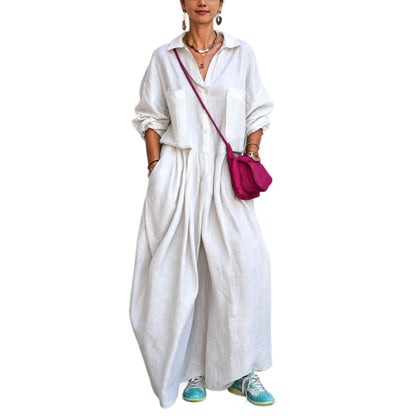 Combinaison oversize en lin à jambes larges