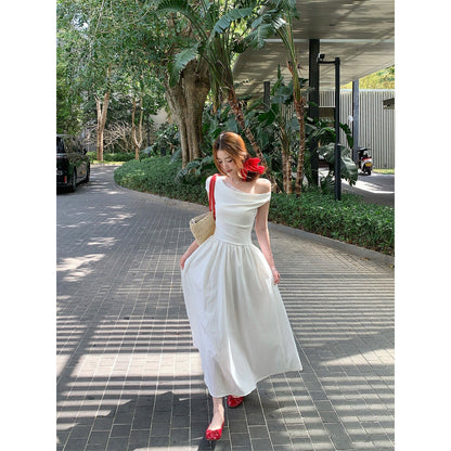 Halter Keyhole Neck Crinkled Tiered Maxi Dress