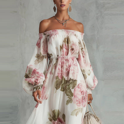 Indigo Watercolor Halter Wide-Leg Dress