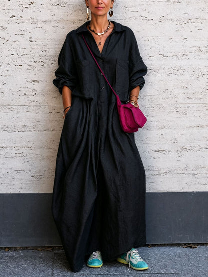 Combinaison oversize en lin à jambes larges