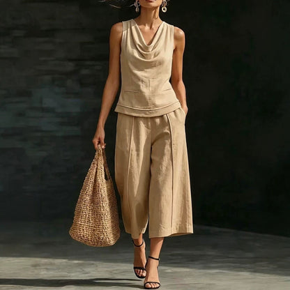 Linen 2-Piece Sleeveless Outfit