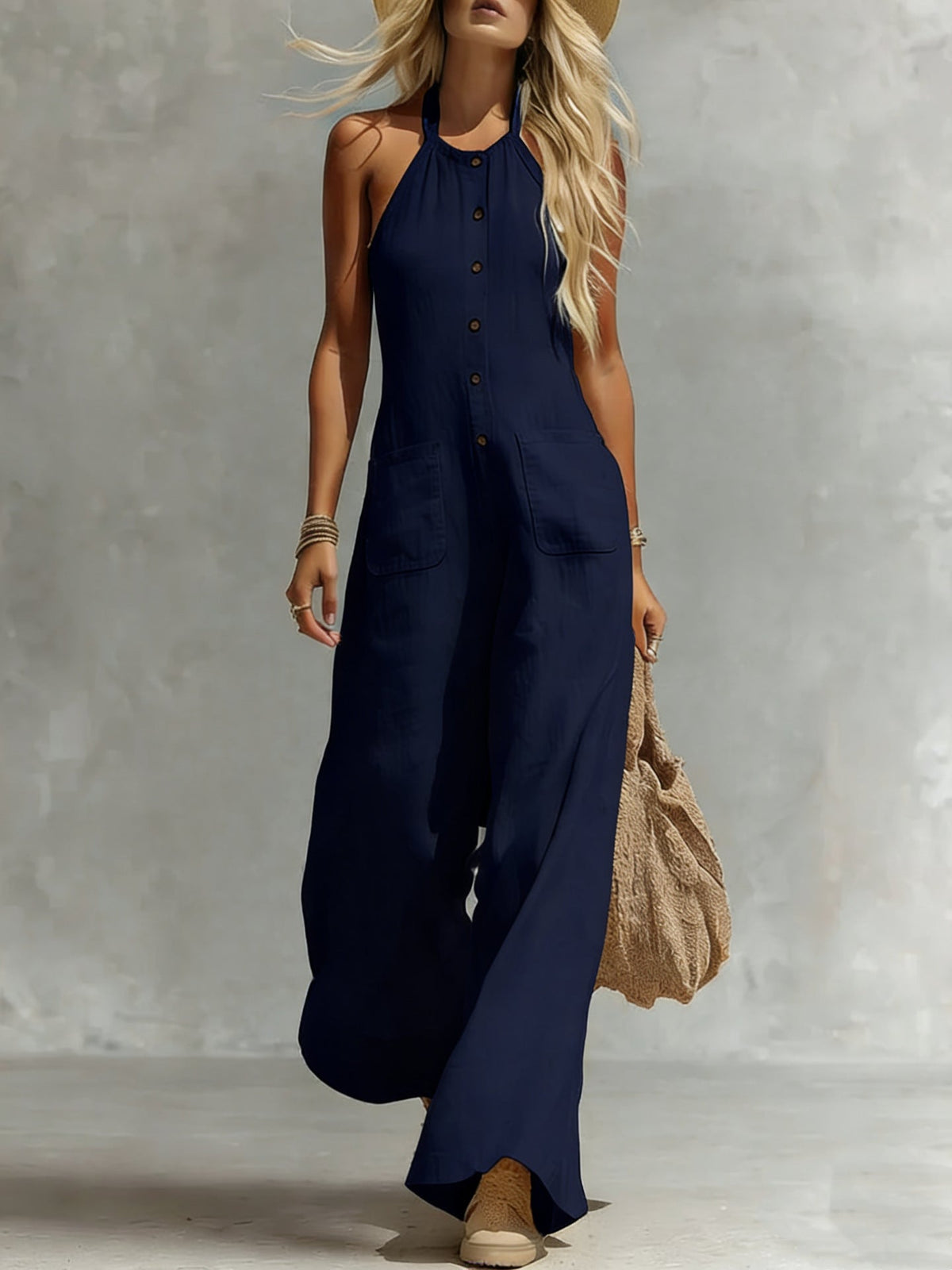 Breezy Halter Wide-Leg Jumpsuit