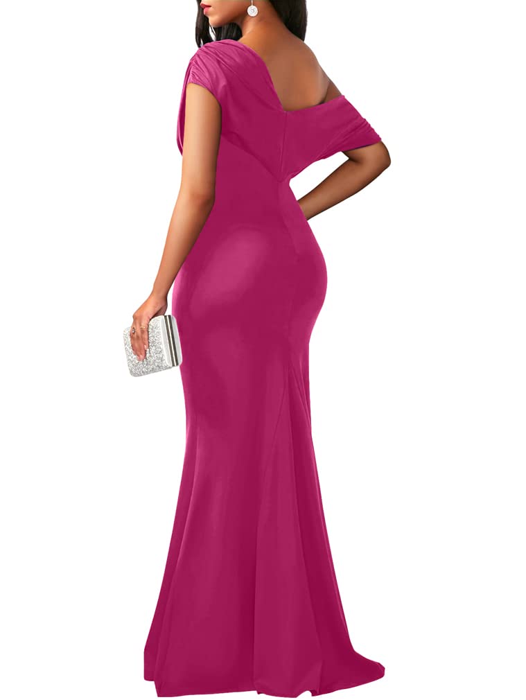 Robe de soirée longue de fête formelle moulante élégante sans épaules et sans manches pour femmes 2025