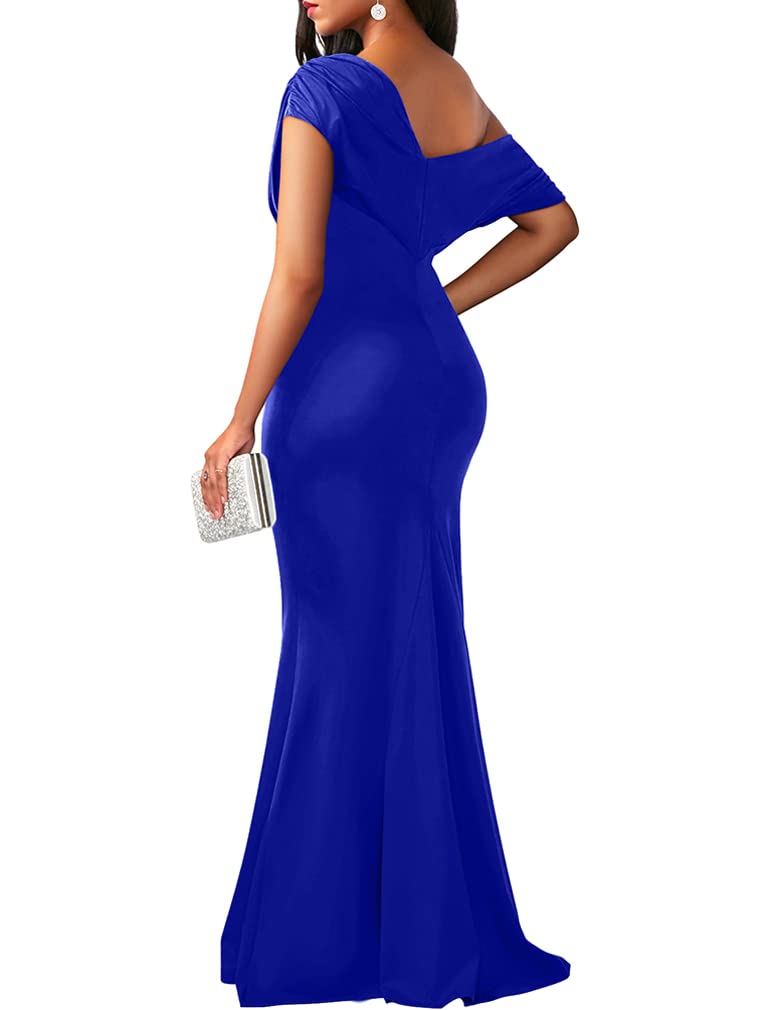 Robe de soirée longue de fête formelle moulante élégante sans épaules et sans manches pour femmes 2025