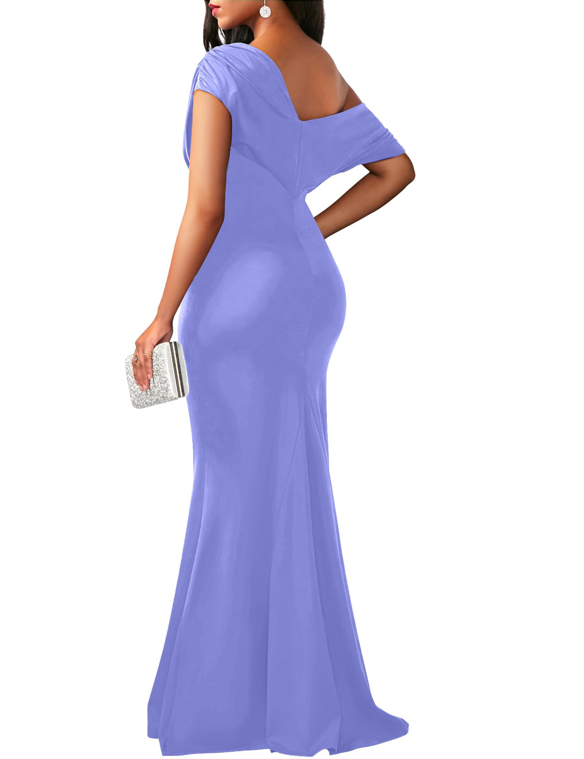 Robe de soirée longue de fête formelle moulante élégante sans épaules et sans manches pour femmes 2025