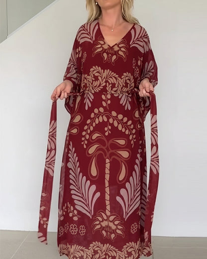 Robe bohème ample à col en V
