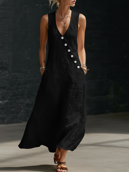 Robe boutonnée minimaliste et confortable