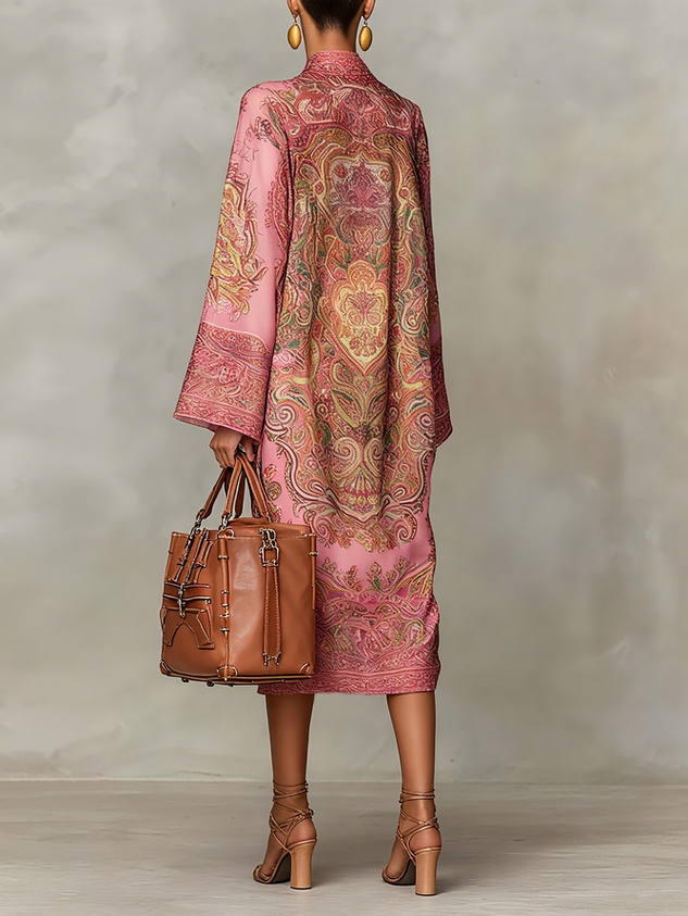 Robe midi grande taille à imprimé cachemire urbain