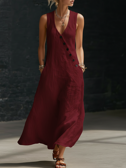 Robe boutonnée minimaliste et confortable