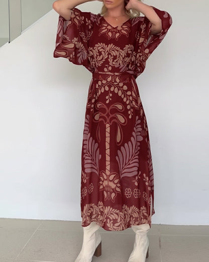 Robe bohème ample à col en V