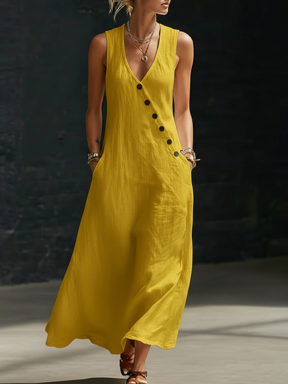 Robe boutonnée minimaliste et confortable