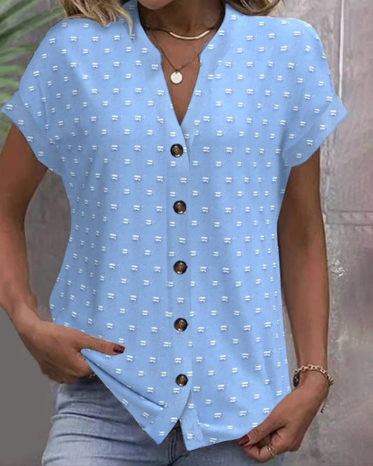 Blouse bleue à épaules dénudées