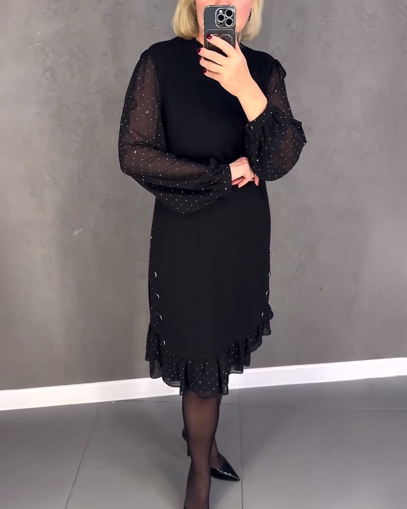 robe à pois à manches longues