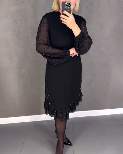 robe à pois à manches longues