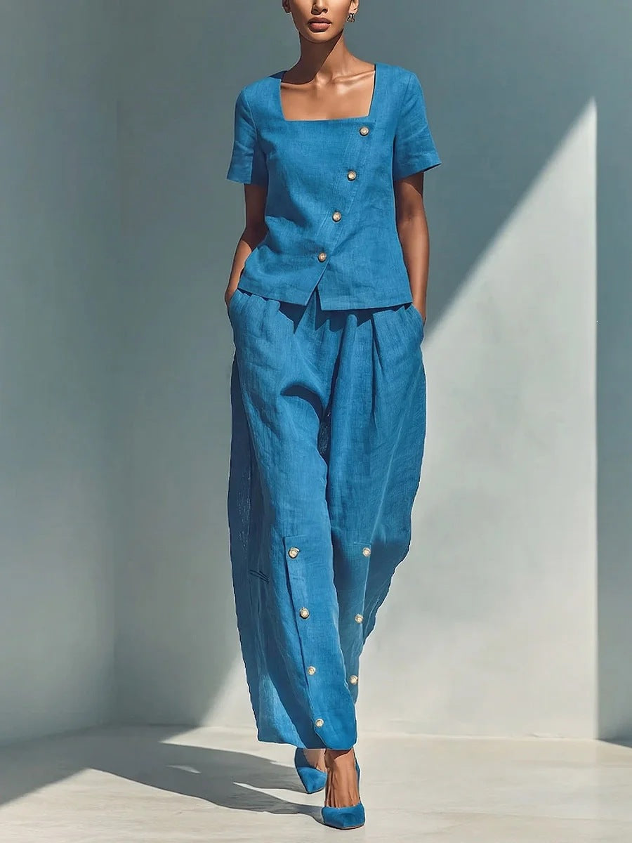 Ensemble deux pièces en lin sur mesure