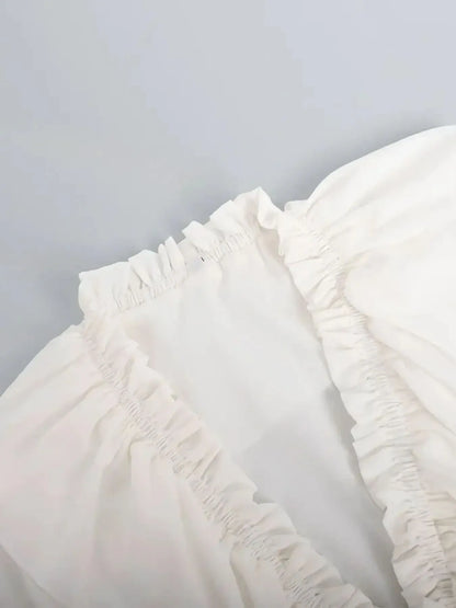 Robe mini à manches à volants froncés