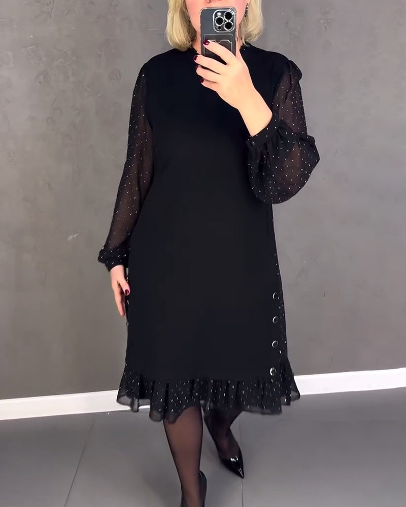robe à pois à manches longues