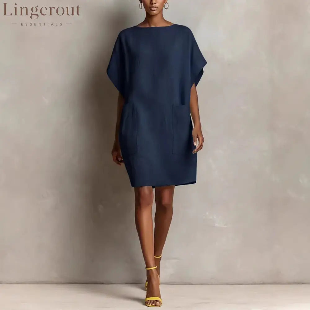 Effortless Linen-Blend Shift Dress