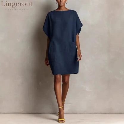 Effortless Linen-Blend Shift Dress