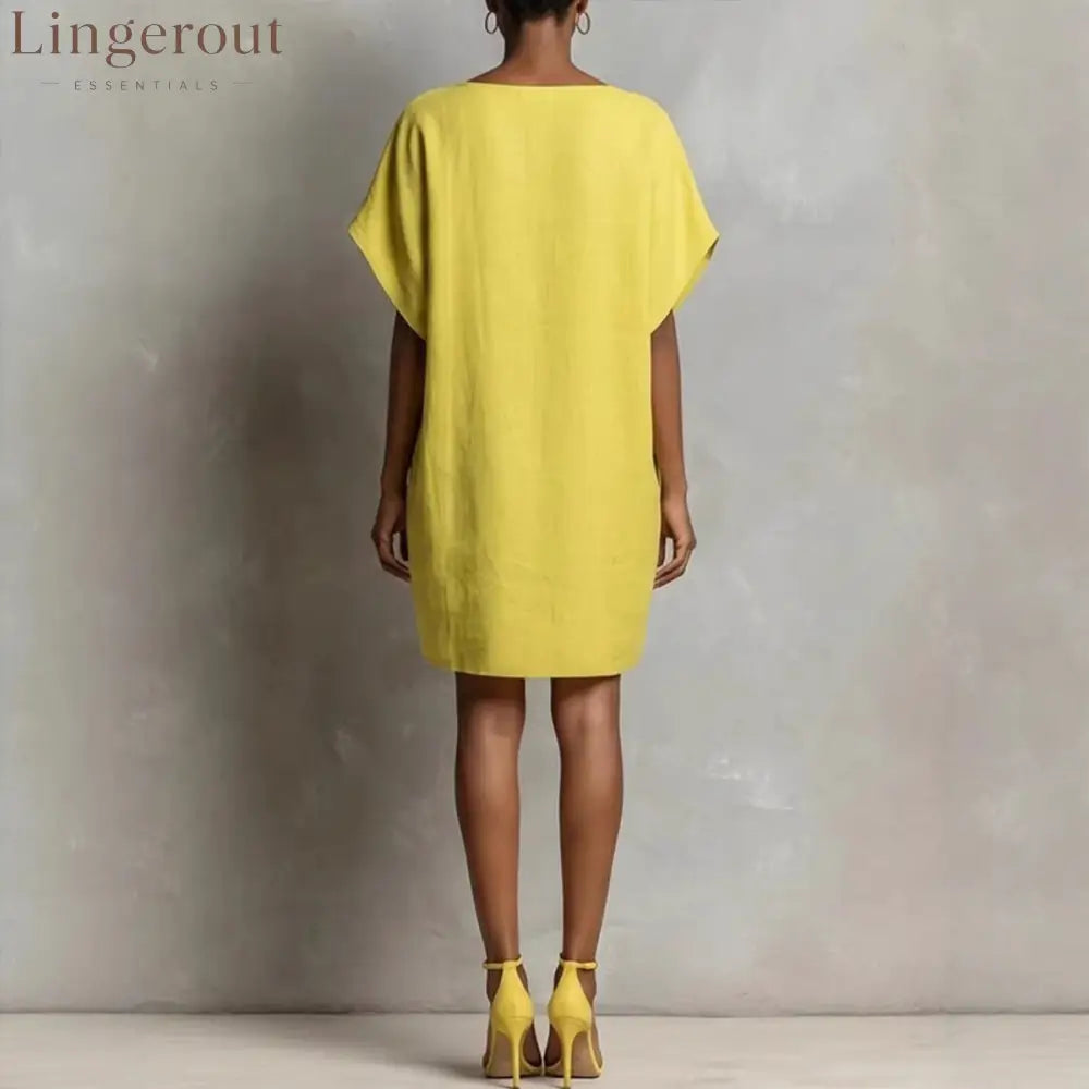 Effortless Linen-Blend Shift Dress