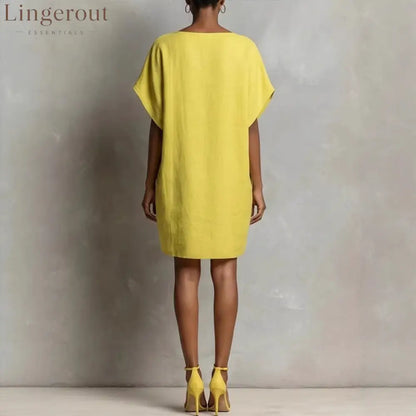 Effortless Linen-Blend Shift Dress