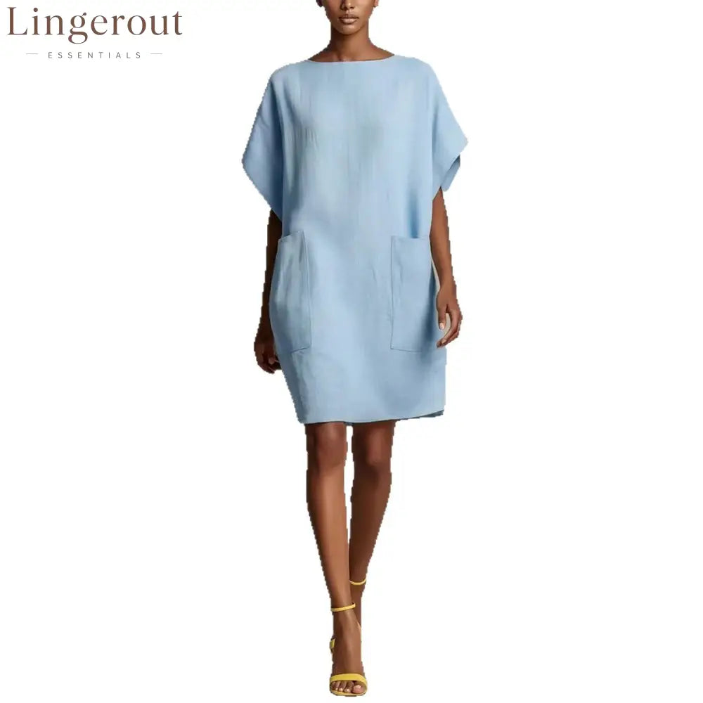 Effortless Linen-Blend Shift Dress
