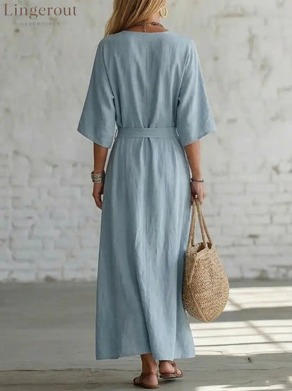 Effortless Linen Maxi Dress: Your Go-To for Timeless Breezy Style