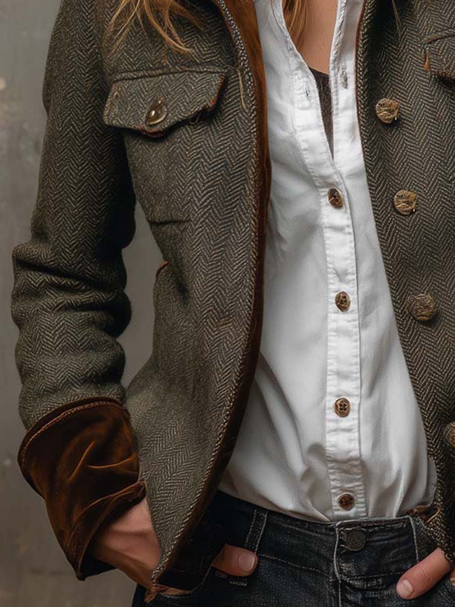 Veste à col à manches longues style groovy